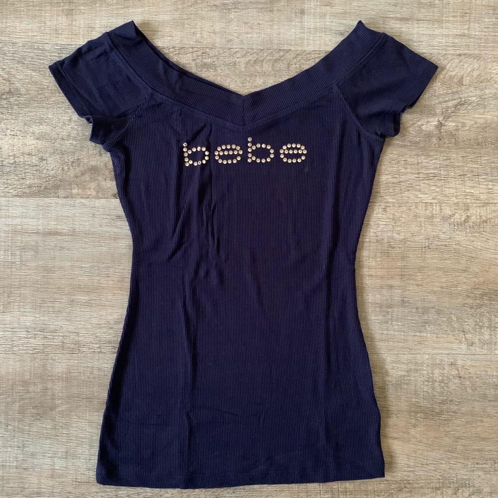 BEBE Swarovski Logo Tee😍😍